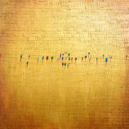Serial Rectangles / 2015 / gold / 180x180 di Danny Frede, Pittura in vendita su Singulart