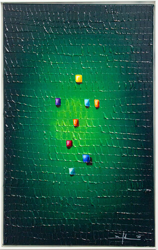 Analog Pixels / Serial Rectangles / 2020 / green / 50 x 80 cm di Danny Frede, Pittura in vendita su Singulart
