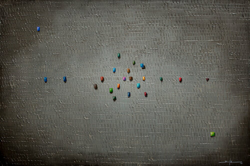 Analog Pixels / Serial Rectangles / 2020 / grey / 180x120 di Danny Frede, Pittura in vendita su Singulart