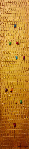 Analog Pixels / Serial Rectangles / 2020 / gold / 25x120 di Danny Frede, Pittura in vendita su Singulart