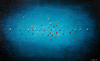 Analog Pixels / Serial Rectangles / 2020 / blue 5 / 180x110 Danny Frede