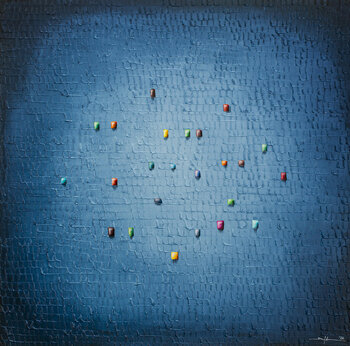 Analog Pixels / Serial Rectangles / 2022 / steelblue / 120x120 / 8JAS4 Danny Frede