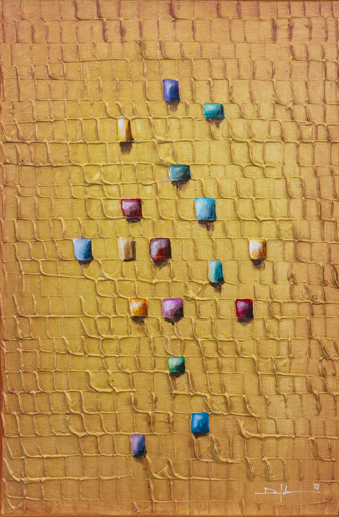 Serial Rectangles / 2021 / gold / 35x55 Danny Frede