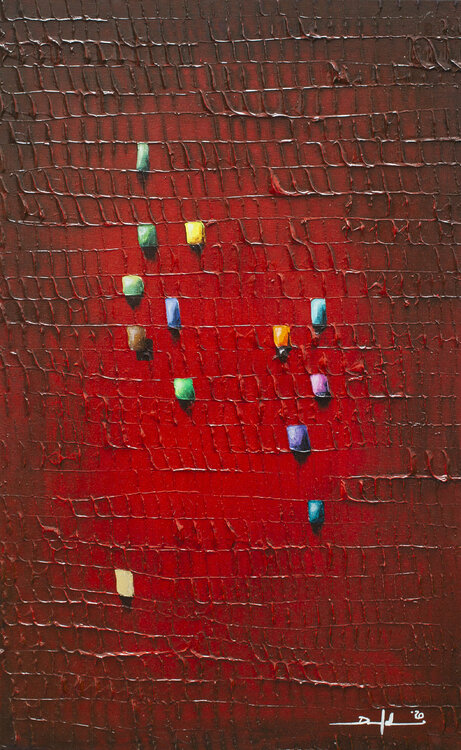Serial Analog Pixels / 2020 / red / 60x100 Danny Frede