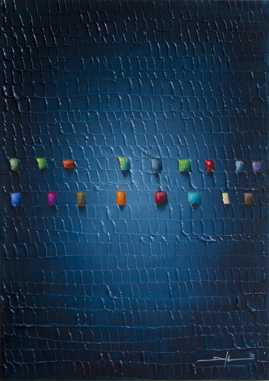 Serial Rectangles / 2020 / blue / 50x70 Danny Frede