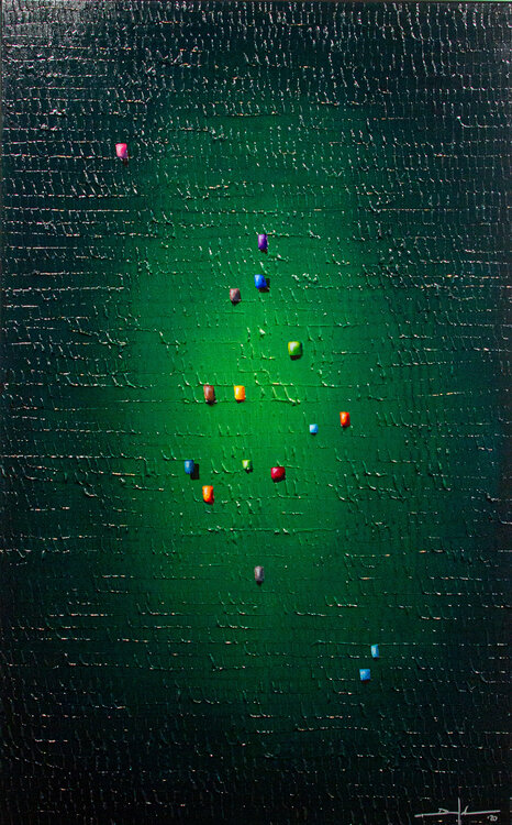 Analog Pixels / Serial Rectangles / 2020 / green / 100 x 160 Danny Frede