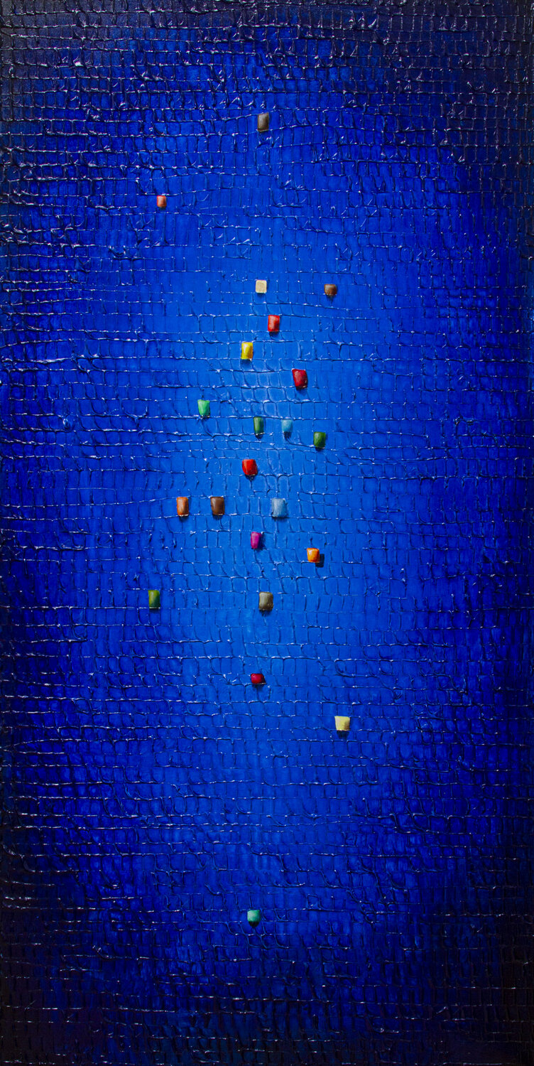 Analog Pixels / Serial Rectangles / 2021 / blue / 180x90 Danny Frede