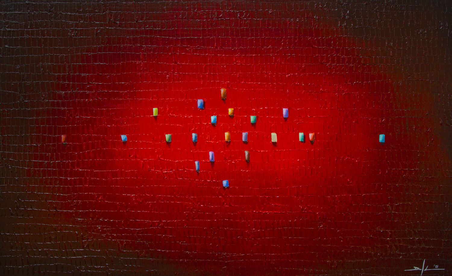 Analog Pixels / Serial Rectangles / 2021 / red / 180x110 Danny Frede