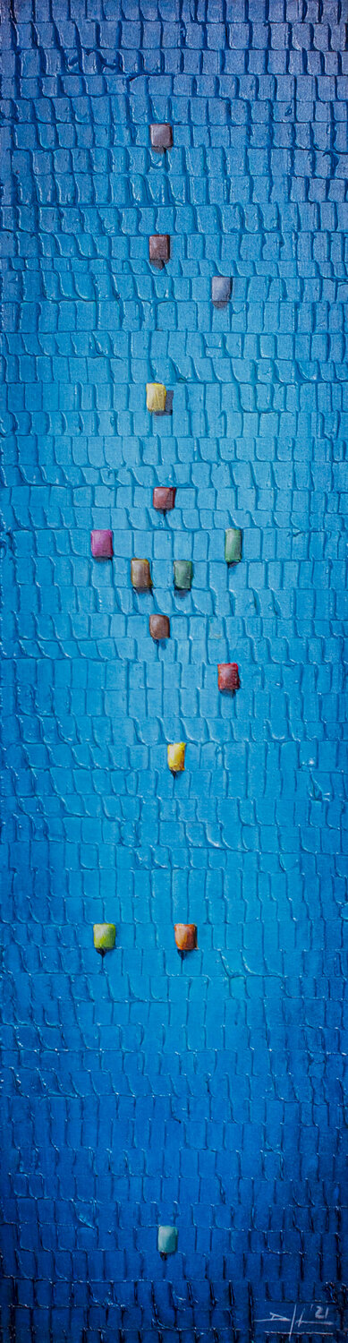 Analog Pixels / Serial Rectangles / 2021 / tuerkis / 35x130 Danny Frede