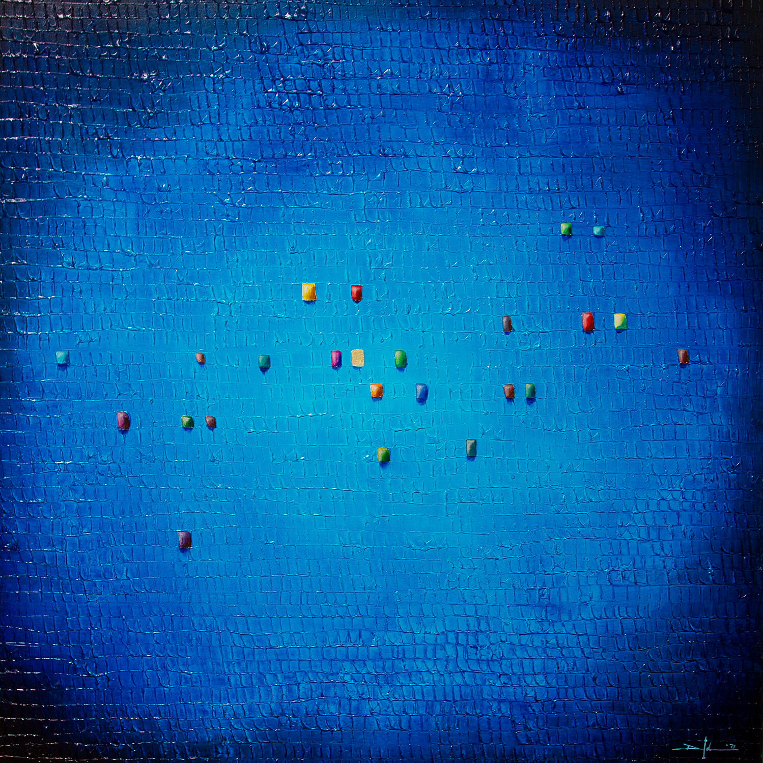 Serial Analog Pixels / 2021 / blue / 140x140 Danny Frede