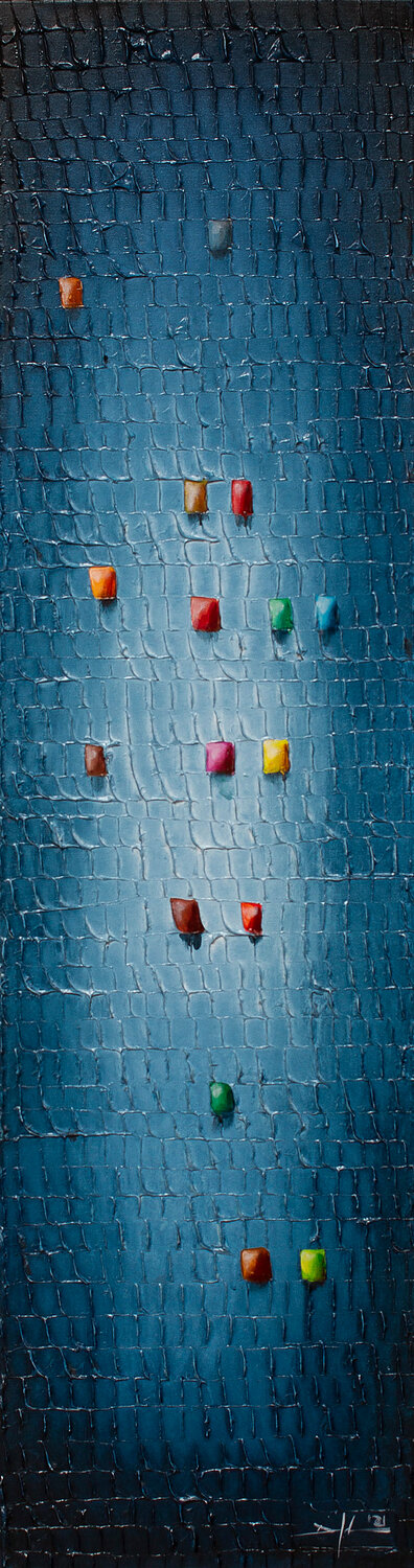 Analog Pixels / 2021 / steelblue / 35x130 Danny Frede