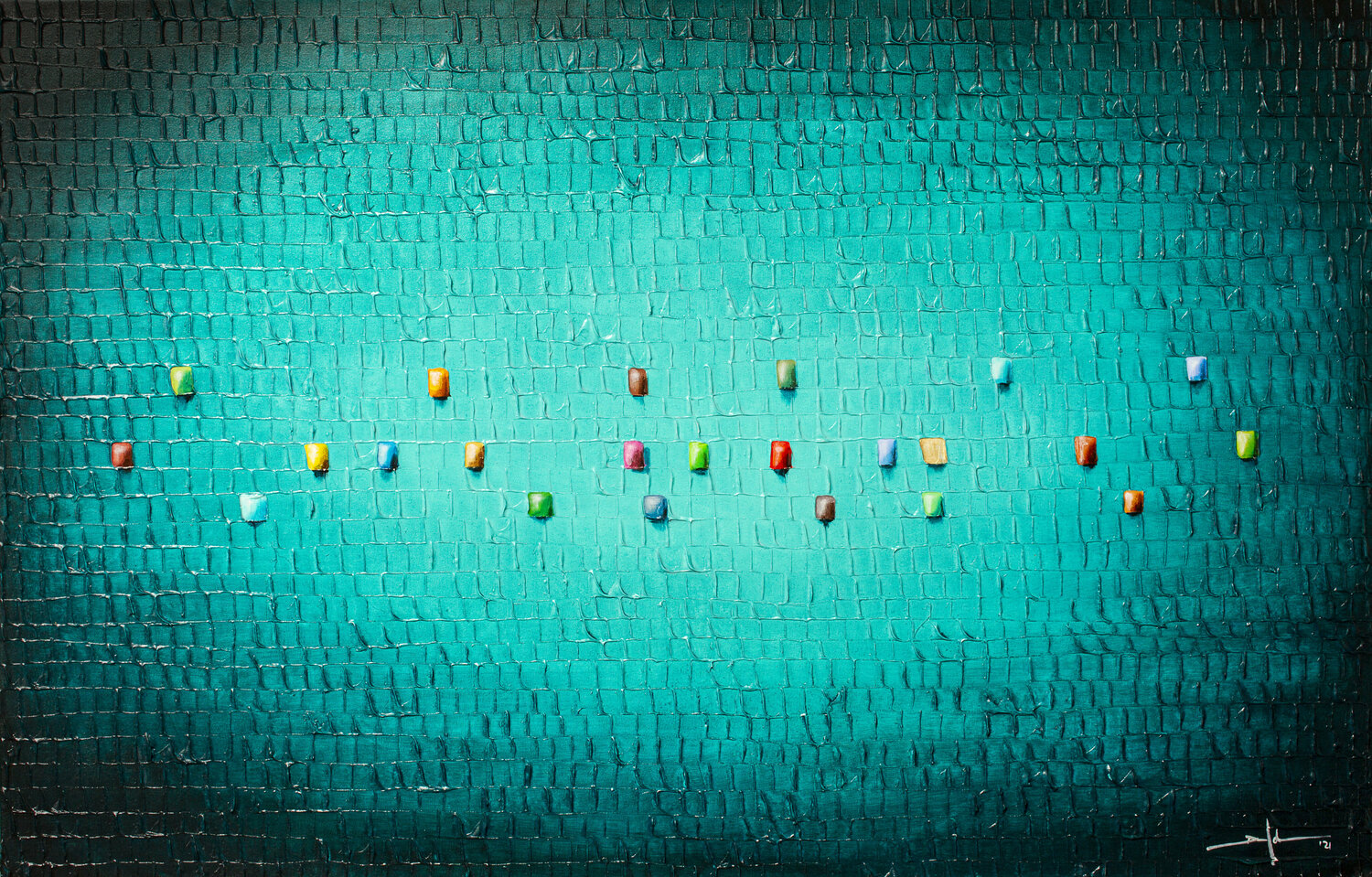 Serial Rectangles / 2020 / tuerkisgreen / 140 x 90 cm Danny Frede