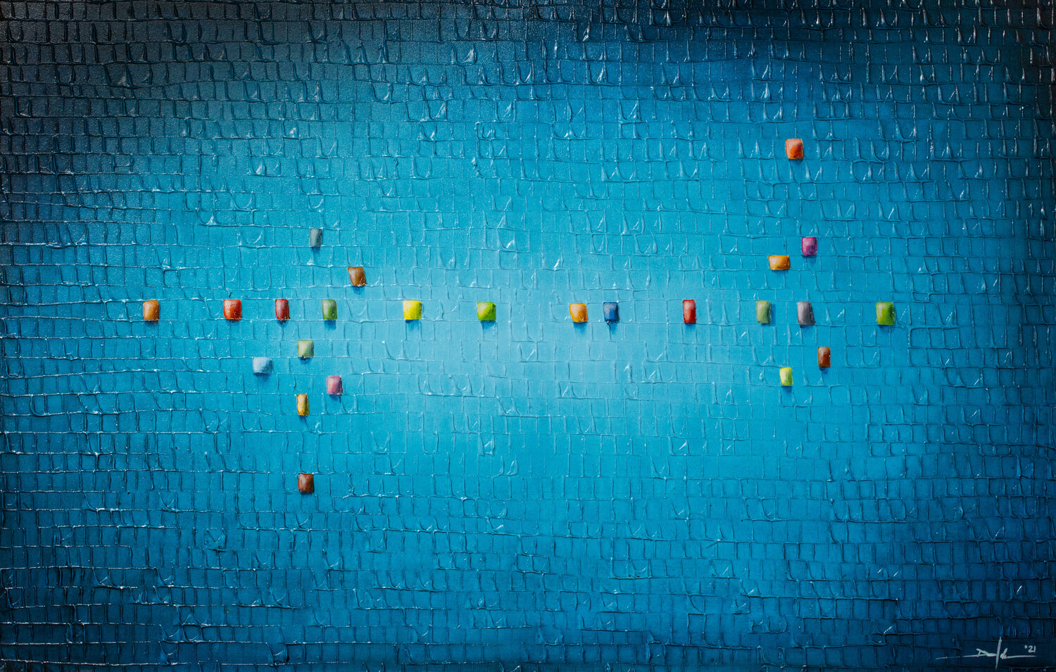Serial Rectangles / 2021 / turkis 4 / 140 x 90 cm Danny Frede Originalgemälde zu verkaufen