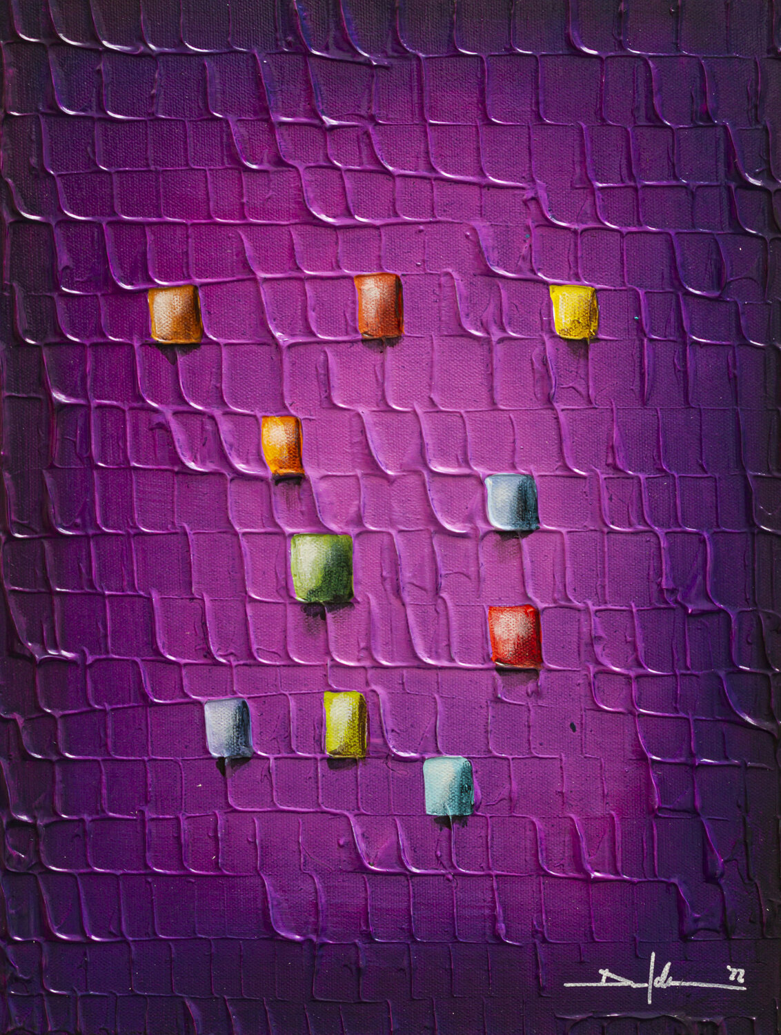 Analog Pixels / Serial Rectangles / 2022 / magenta / 30x40 Danny Frede