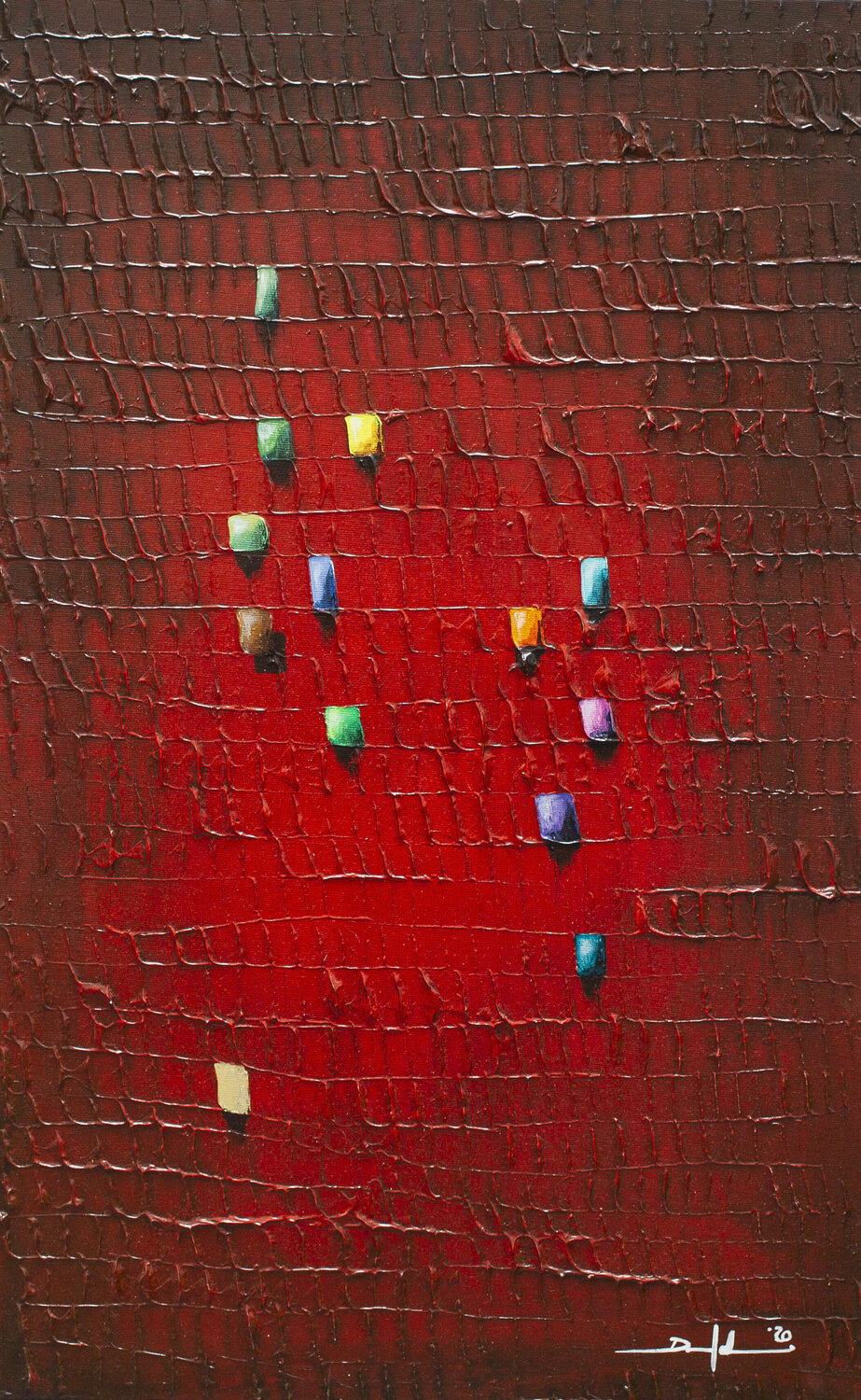 Serial Analog Pixels / 2020 / red / 60x100 Danny Frede
