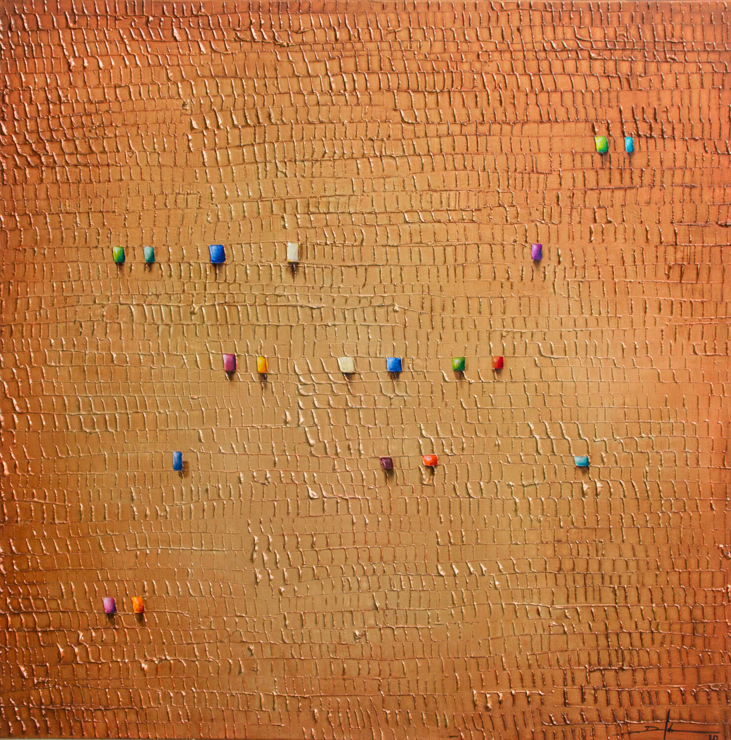 Serial Rectangles / 2020 / bronze / 120x120 Danny Frede Origineel schilderij te koop