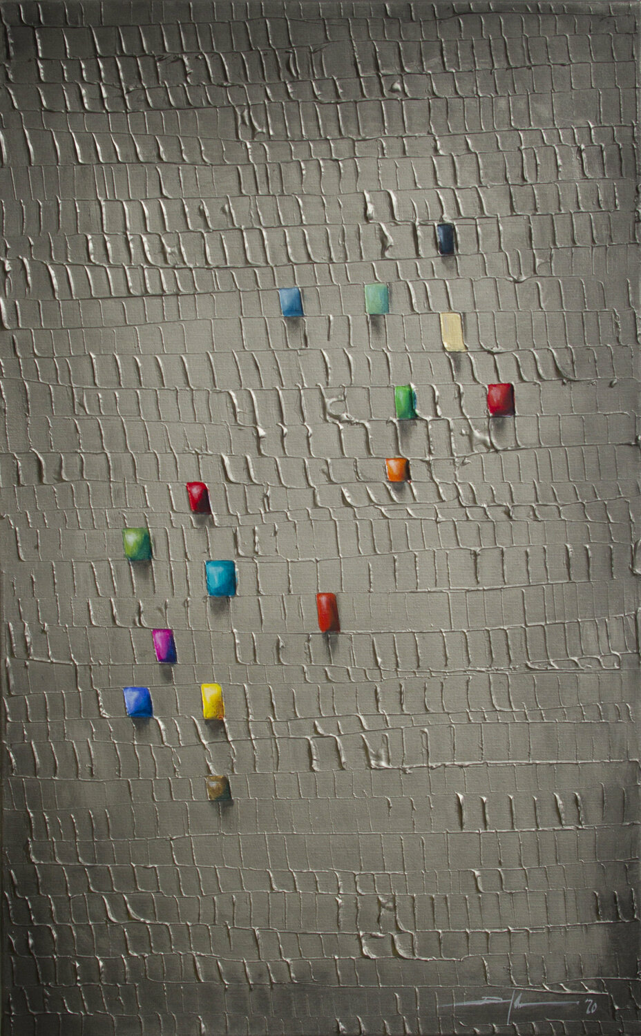 Serial Rectangles / 2020 / silvergrey / 50x80 Danny Frede Dipinto originale in vendita