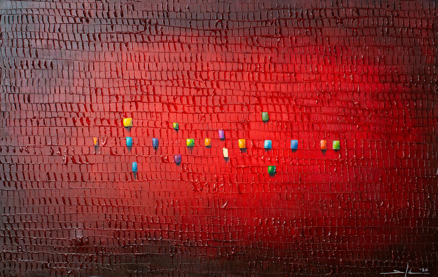 Serial Rectangles / 2020 / red / 140 x 90 cm Danny Frede
