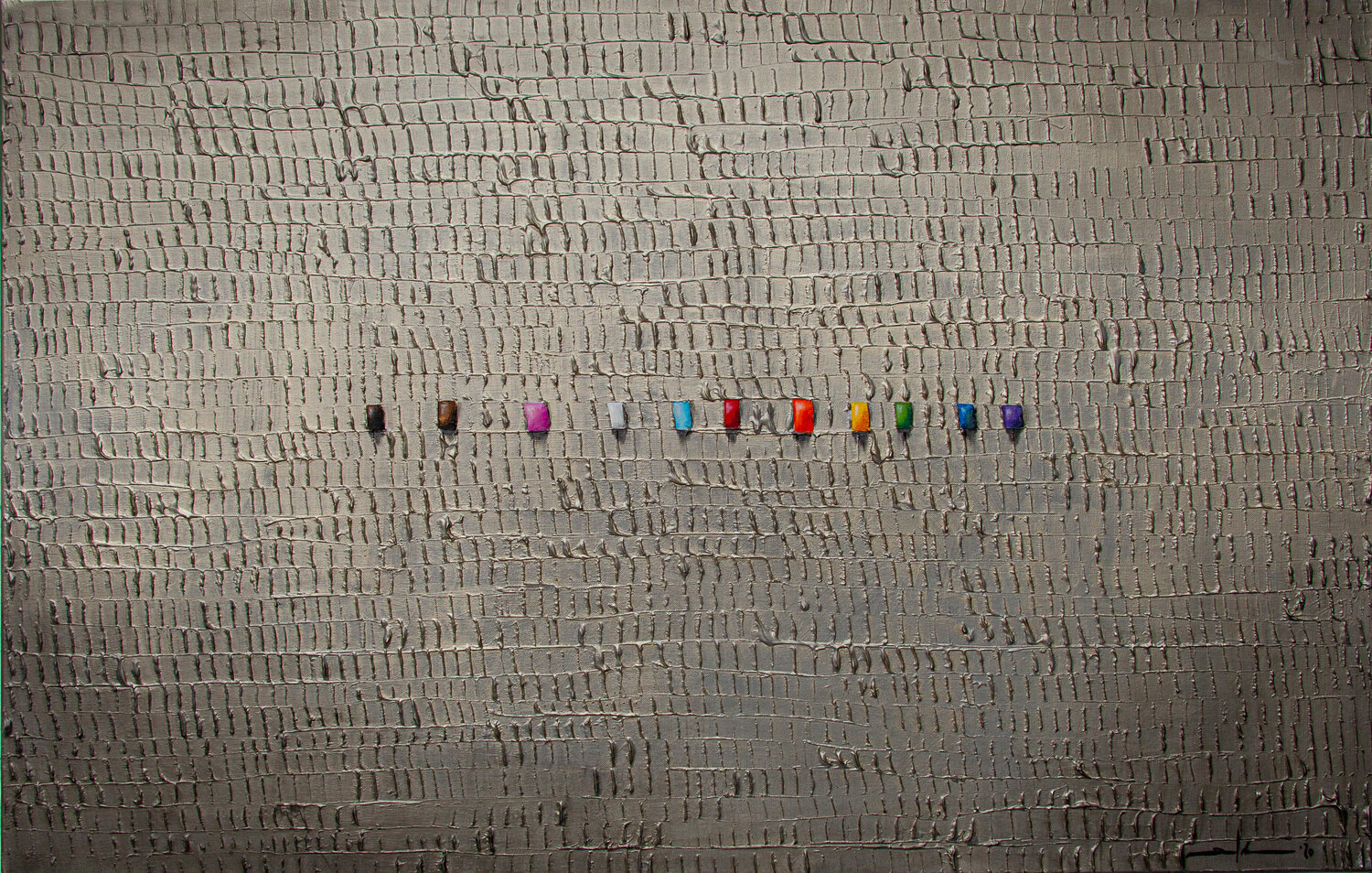serial analog pixels / 2020 / silvergrey pride / 140 x 90 cm Danny Frede