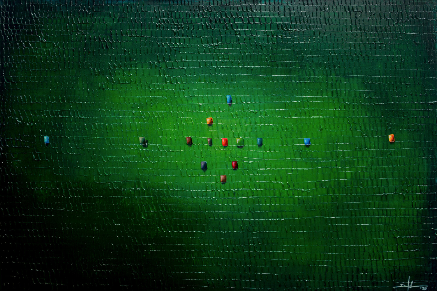 Analog Pixels / Serial Rectangles / 2020 / green / 180x120 Danny Frede