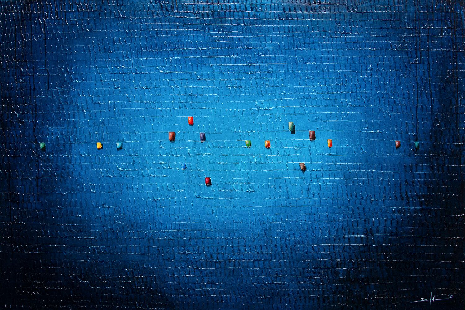Analog Pixels / Serial Rectangles / 2020 / blue / 180x110 Danny Frede