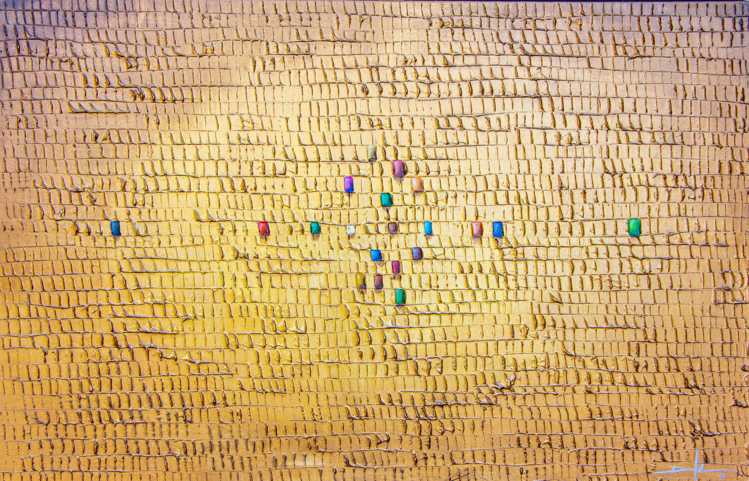 Analog Pixels / Serial Rectangles / 2020 / gold / 140x90 Danny Frede