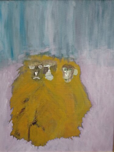 Macaques de Barbarie 1 van Sophie André, Schilderij te koop op Singulart