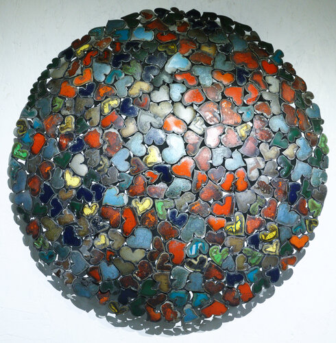 Gaz Round Coeurs MultiCo 02 di Michel Laurent, Pittura in vendita su Singulart