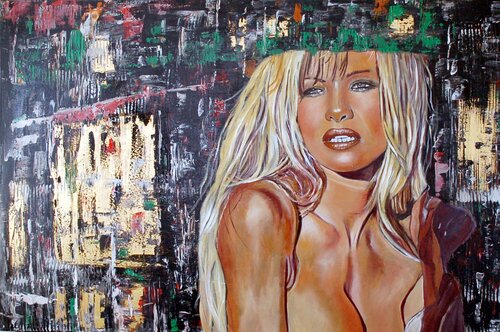 Portrait Pamela Anderson- 1 von Sylvia Vandermeer, Malerei kaufen auf Singulart