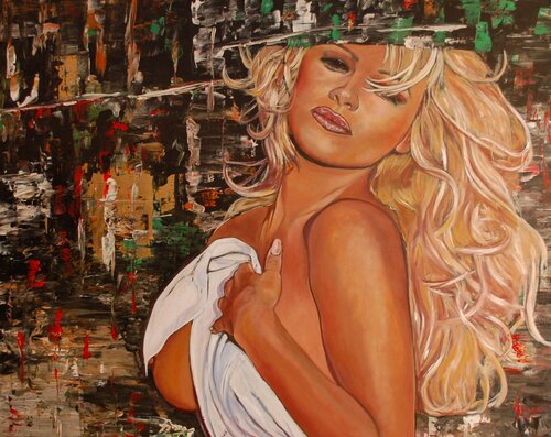 Portrait Pamela Anderson- 2 van Sylvia Vandermeer, Schilderij te koop op Singulart