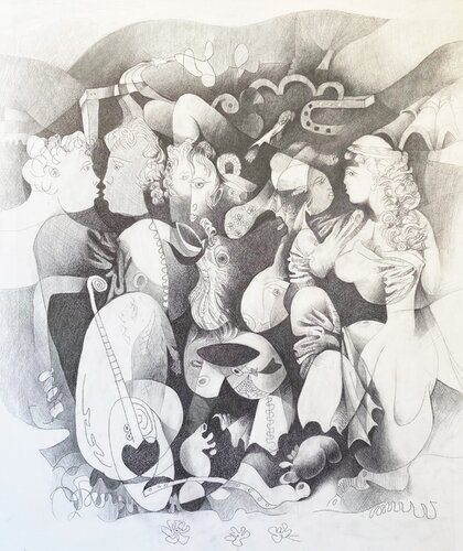 Multiple character of self von Fatmir Tufina, Zeichnungen kaufen auf Singulart