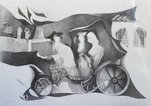 A surreal journey van Fatmir Tufina, Tekening te koop op Singulart
