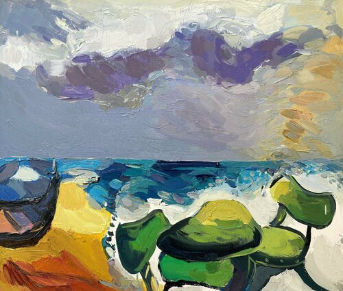 Seaside panorama di Fatmir Tufina, Pittura in vendita su Singulart