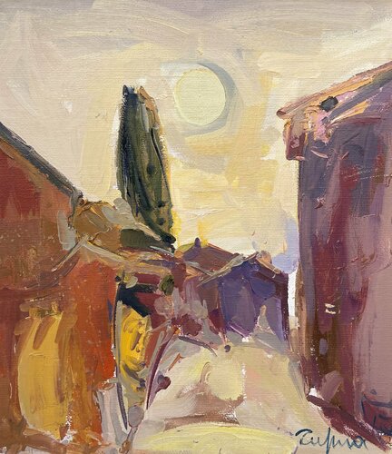 Sunset Landscape by Fatmir Tufina, Painting for Sale on Singulart