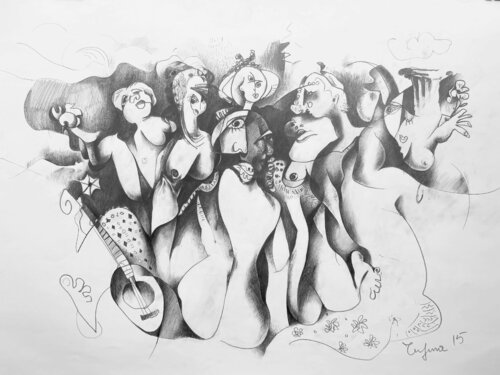 Celebration de Fatmir Tufina, Dibujo a la venta en Singulart