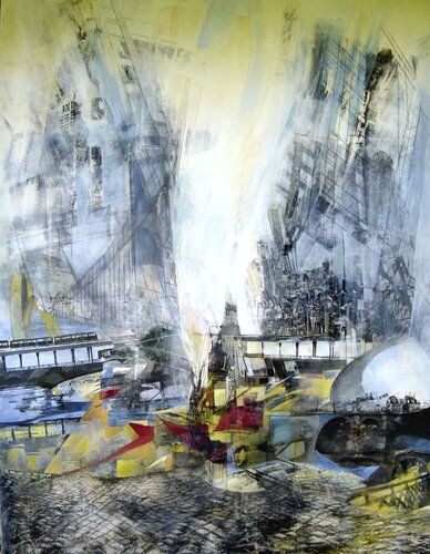 Paris-Pavés,  VI par Geneviève Schwartz, Peinture en vente sur Singulart