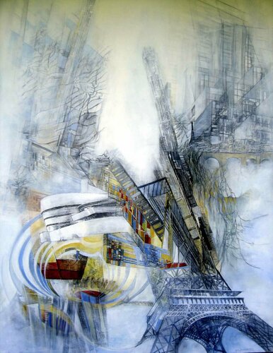 New York - Paris,  X par Geneviève Schwartz, Peinture en vente sur Singulart