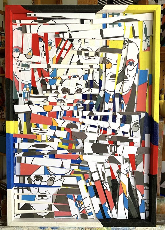 " Mon Mondrian  IV " Geneviève Schwartz