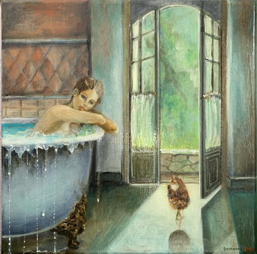 Ma poule van Lisbeth Buonanno, Schilderij te koop op Singulart