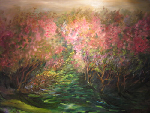 Arbres en fleurs di Lisbeth Buonanno, Pittura in vendita su Singulart