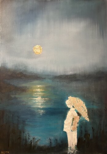 La lune pensive de Lisbeth Buonanno, Pintura a la venta en Singulart