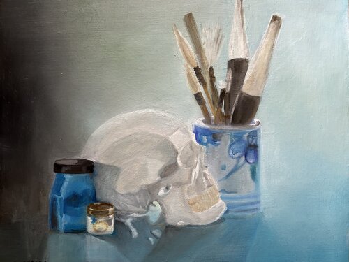 Chiaroscuro of a still life di Lisbeth Buonanno, Pittura in vendita su Singulart