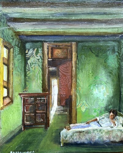 Au seuil de l'intimité van Lisbeth Buonanno, Schilderij te koop op Singulart