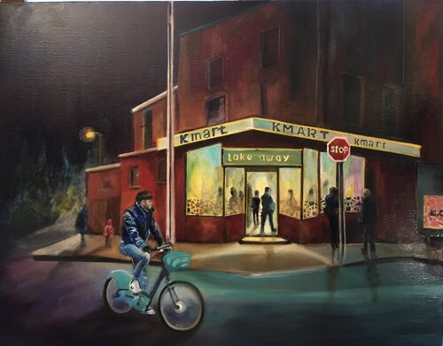 Urban night life by Lisbeth Buonanno, 油畫 for Sale on Singulart