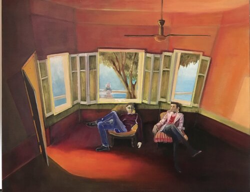 Le boudoir  Oscar et Sommerset von Lisbeth Buonanno, Malerei kaufen auf Singulart