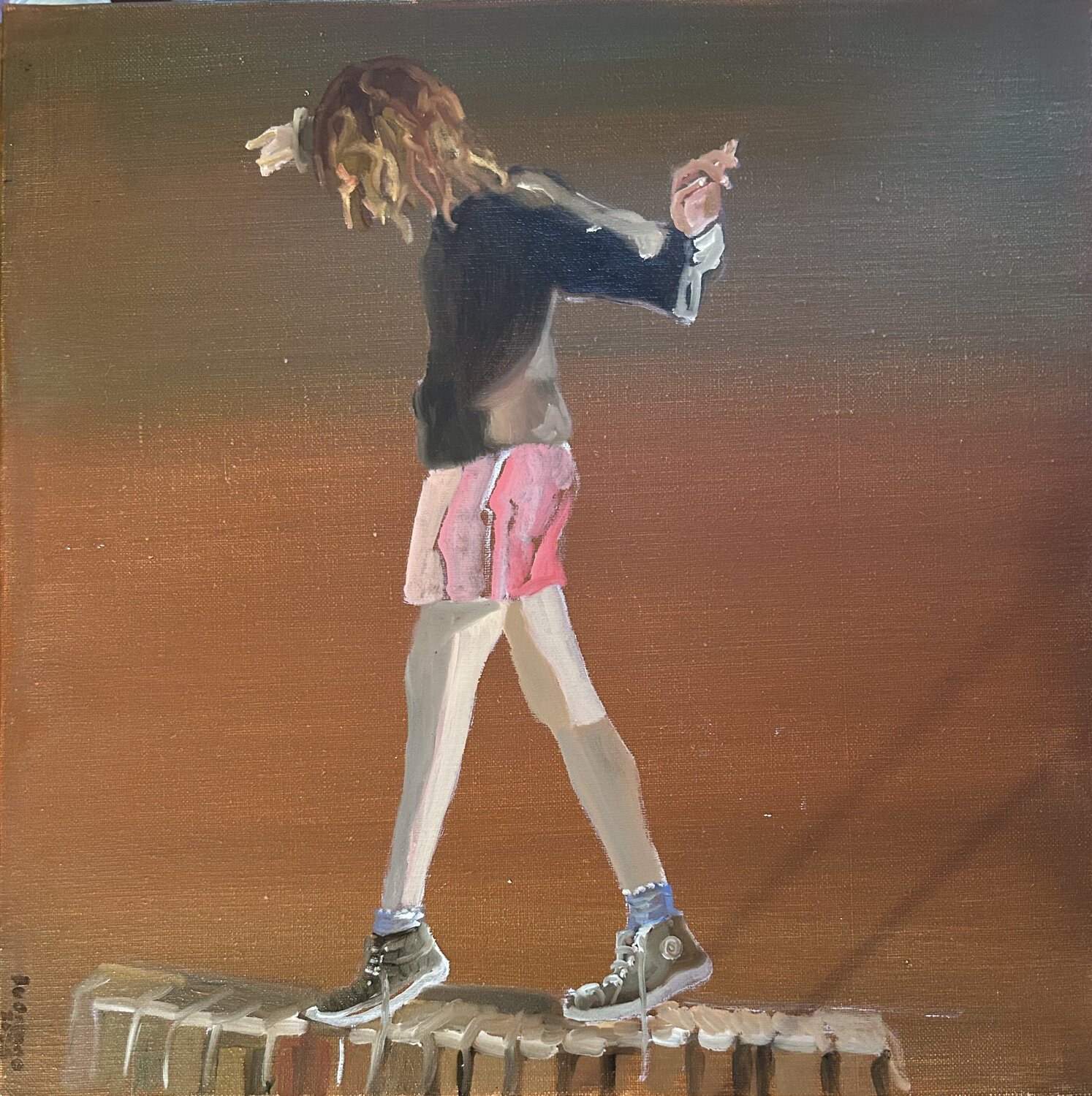 Funambule en herbe Lisbeth Buonanno Original painting for sale