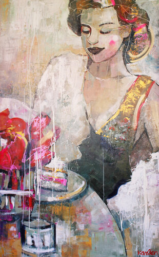 No Fancy Diner di Karlien Hamel-Kuperus, Pittura in vendita su Singulart