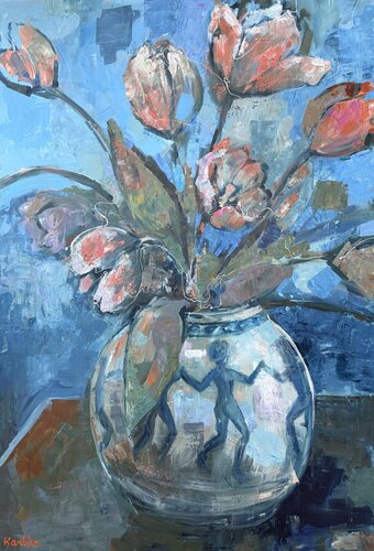 Orange Blues by Karlien Hamel-Kuperus, Painting for Sale on Singulart