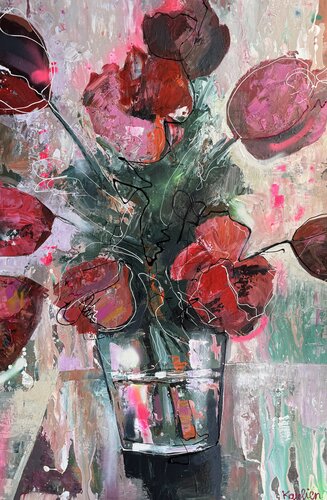 Fading red by Karlien Hamel-Kuperus, Painting for Sale on Singulart