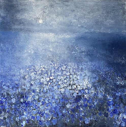 Tulips in Moonlight van Wietzie, Schilderij te koop op Singulart
